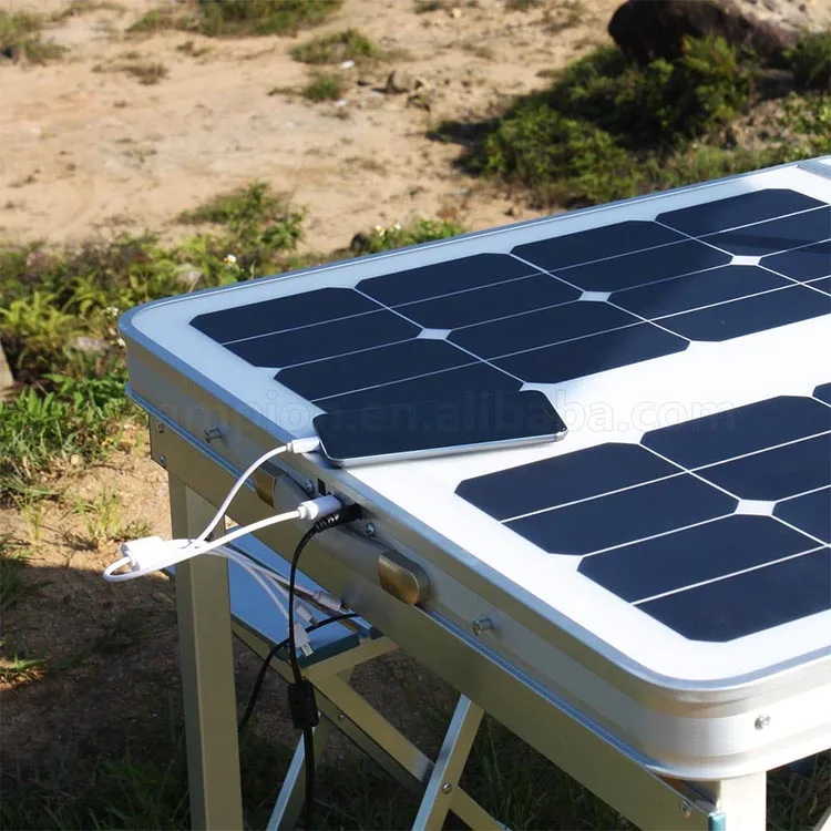 outdoor used height adjustable folding solar table