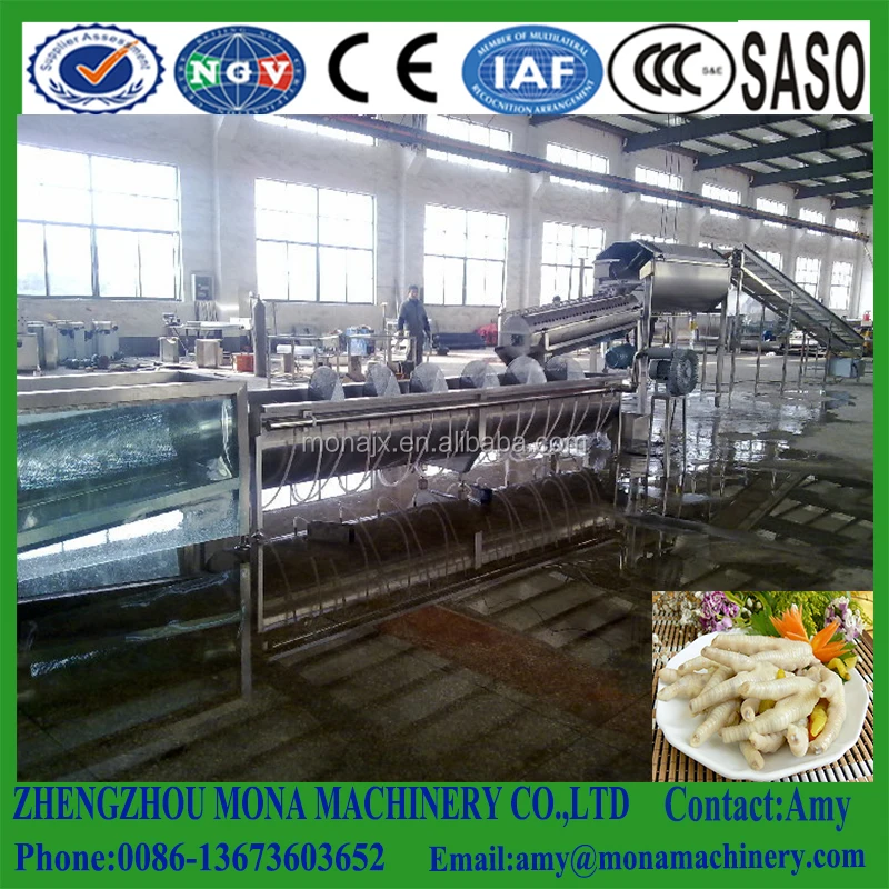 Chicken Feet Peeling Machine Factory Produce Poultry Chicken Feet Paws Peeling Cutting Machine Production Line