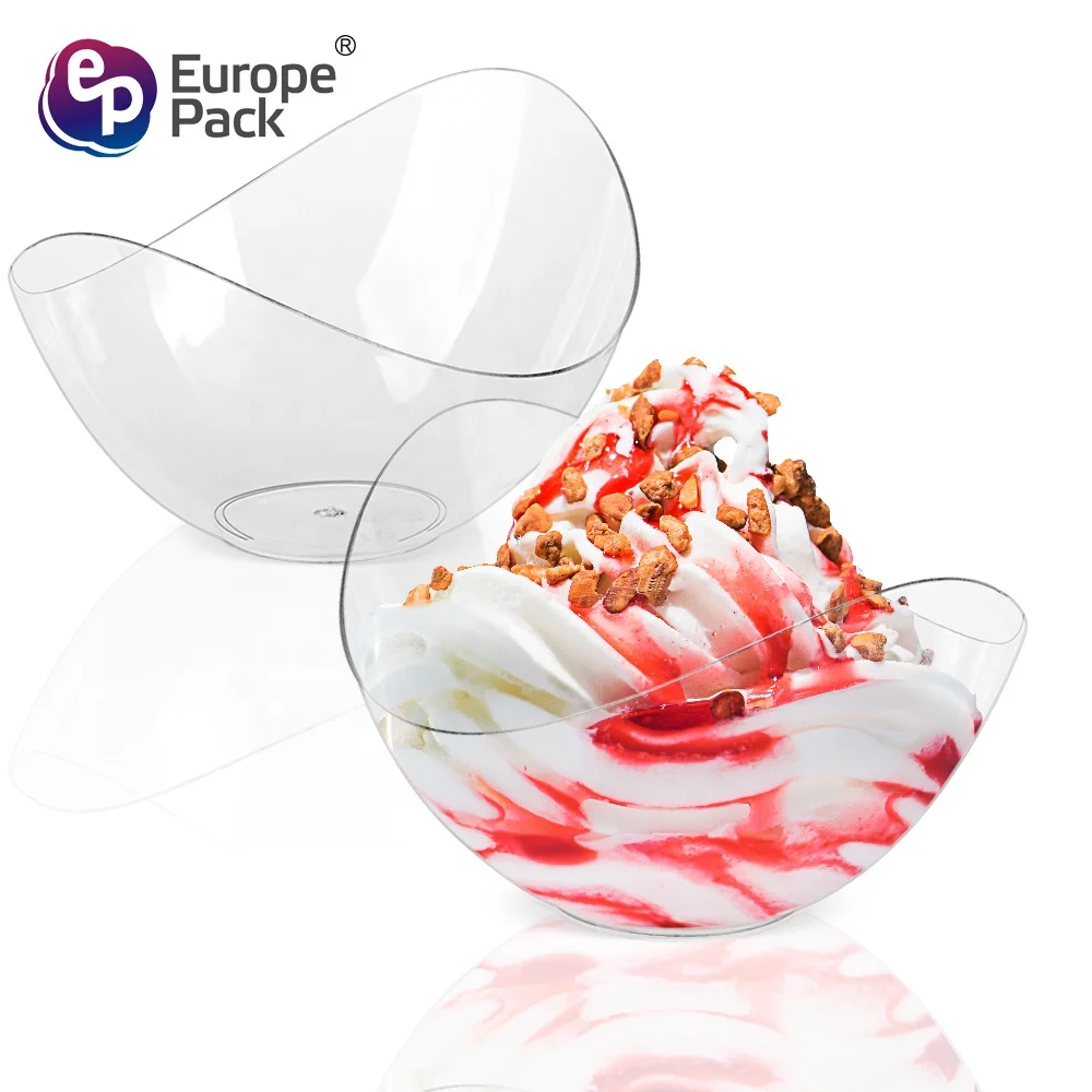 Europe-Pack wholesale creative design disposable PS plastic ice cream bowl for desserts