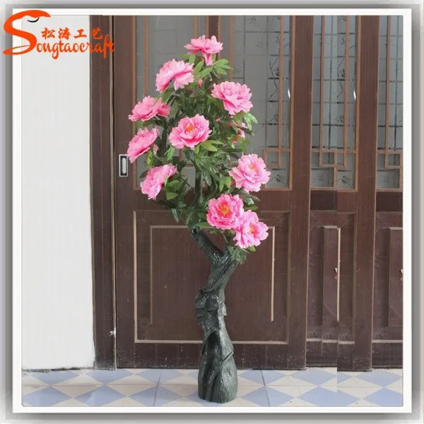 Большой торговый центр искусственный цветок посадка розовые цветочные деревья большой пион Цветочное дерево