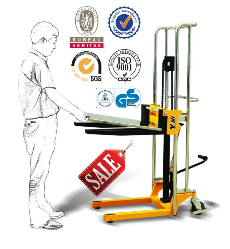 Factory Direct Price Yi-Lift PJ Series Adjustable Fork Mini Manual Stacker