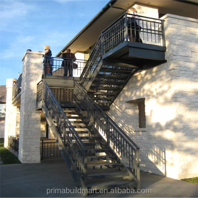 Wrought iron stair design straight steel staircase outdoor iron stairs