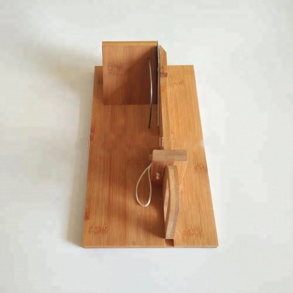 Bamboo Wood Sausage Slicer Small Salami Guillotine Slicer