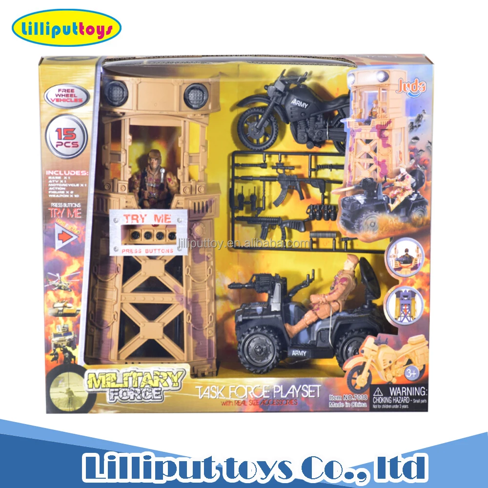 
 Военные Наручные часы tower15 предметов игрушечный игровой набор с автомобилем и оружием  