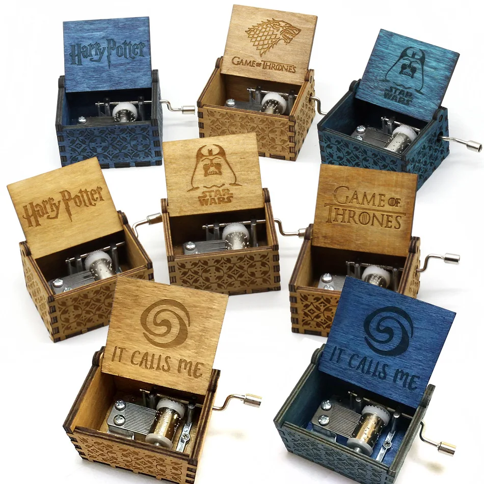 Theme Hand Crank Musical Wooden Pawaca Harry Potter Music Box