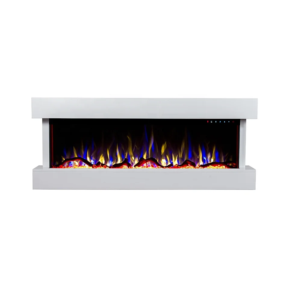 50 Inch Modern Look Wall Mounted Decorative Electric Fireplace with MDF Frame
