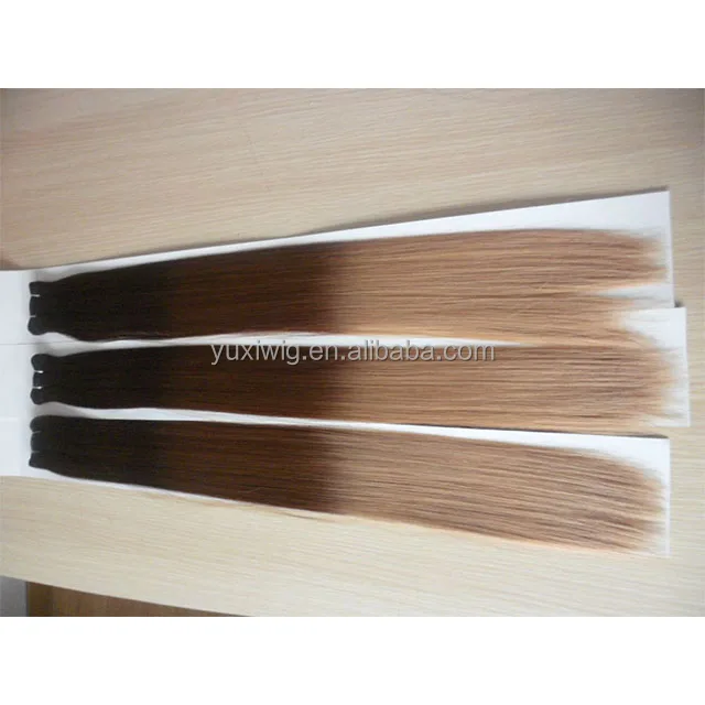Factory wholesale price best quality after washing curl holding two tone color hair weft/meche