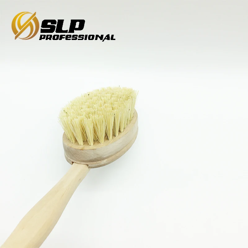 
Curved handle beechwood Wooden body brush with vegan bristle for dry brushing 