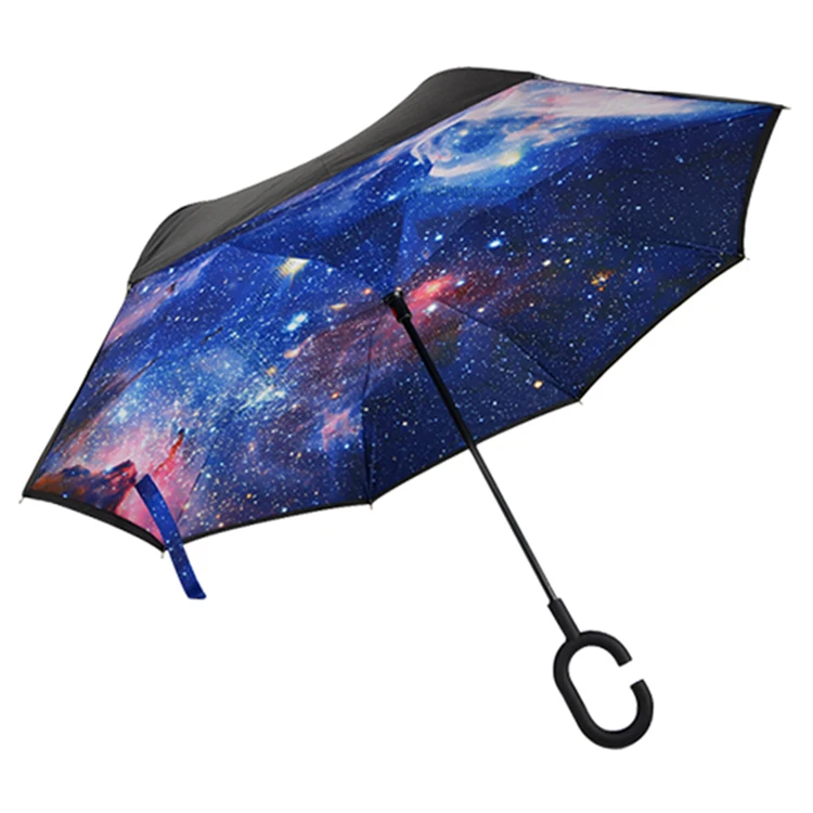 New Design Hands Free Inverted Reserve Waterproof Standing Umbrella