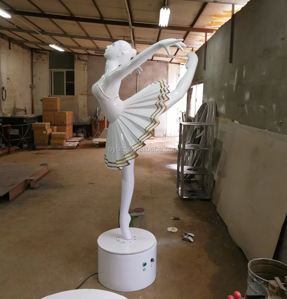 hand made high quality fiberglass rotary Dancing Girl Ballerina Sculpture