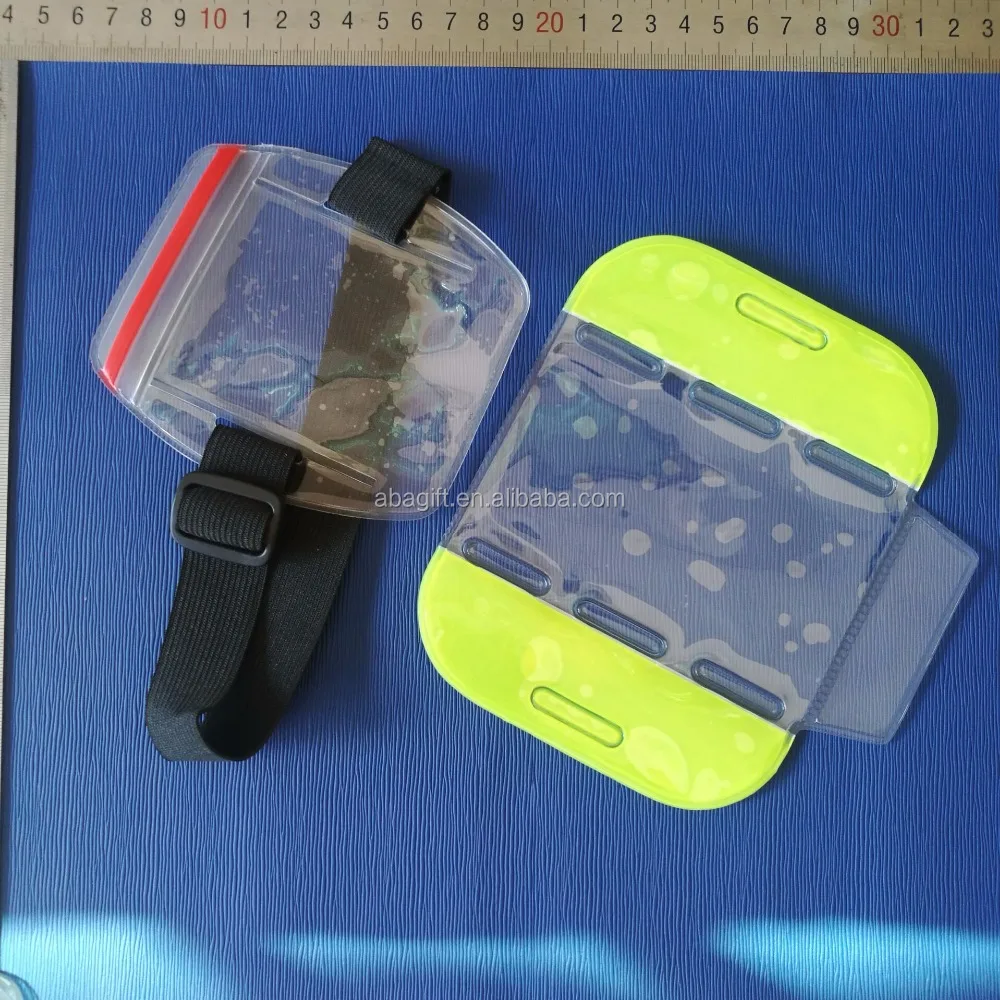 Clear Vinyl Ski Pass Vertical ArmBand Badge Holder