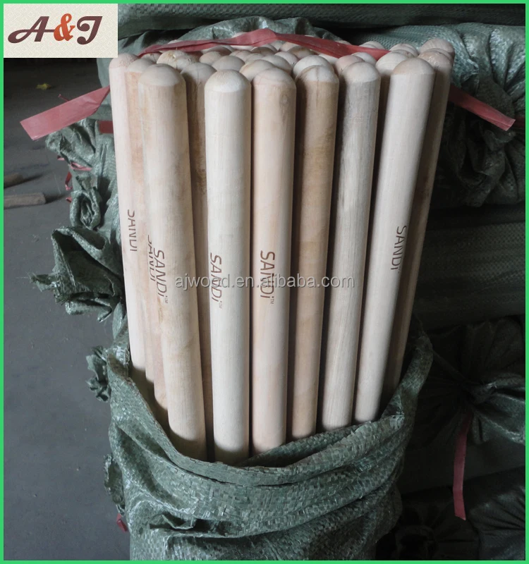 Hot-stamping logo on natural wooden handle/wooden stick/wooden pole