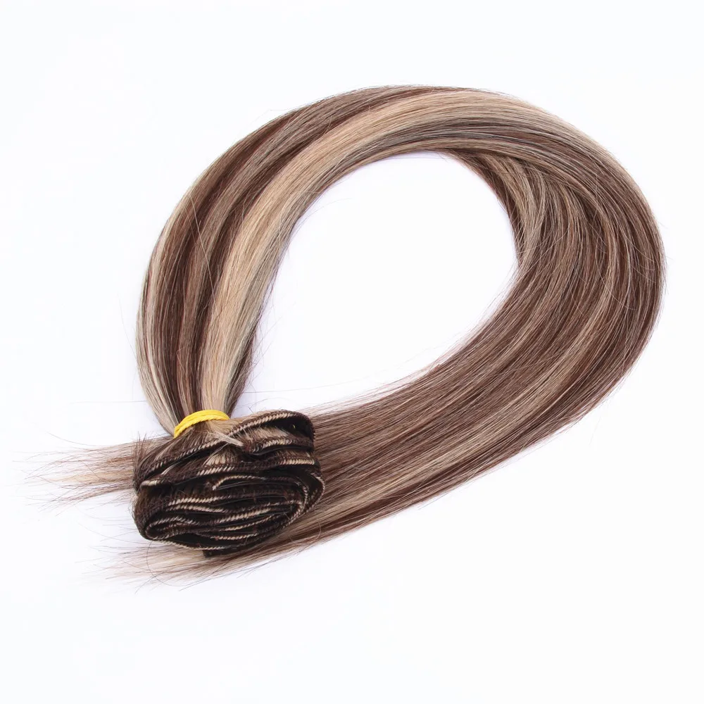 10A 100% Human Virgin Unprocessed Hair Extension Clip In Hair Extensions