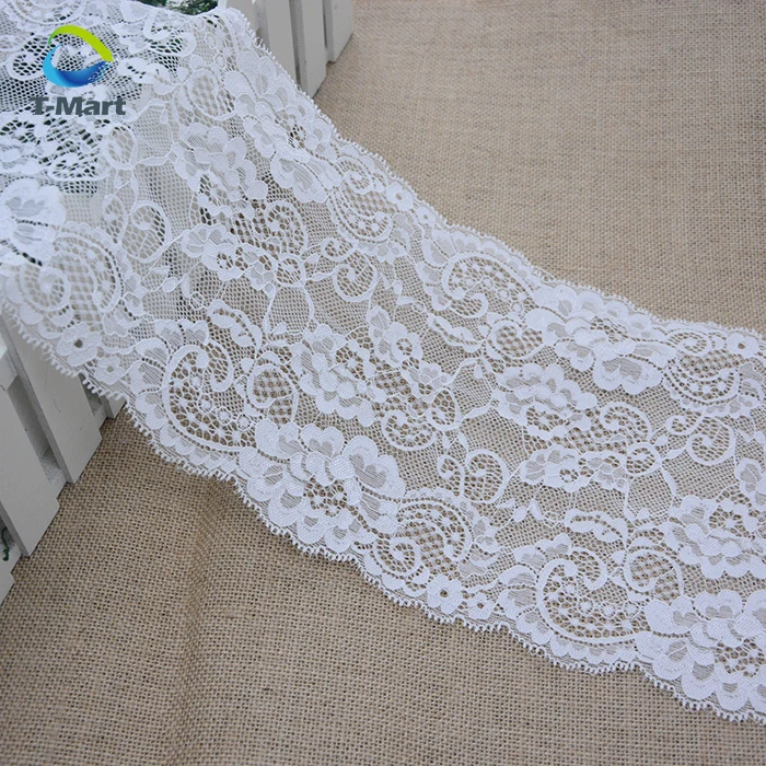 Elastic Lace Trim Soft Stretch Lace Trim Delicate Ribbon Vintage Flora Pattern for Wedding Headbands Garters embroidery trim