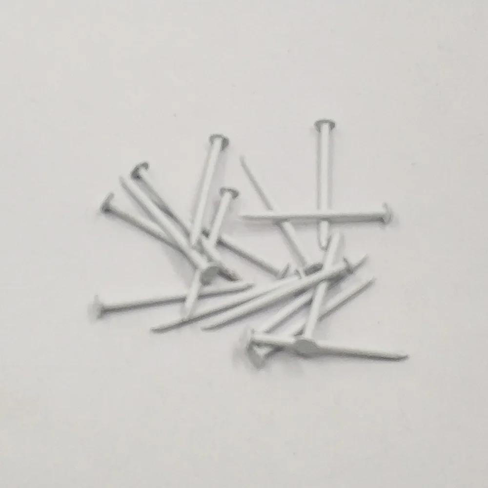 
White paint color checkered round flat plain head bright shank common iron nails 