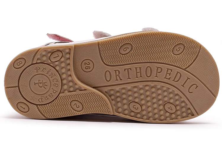 Princepard Hot Sale pink  leather children sandals for girls Orthopedic shoes Summer Kids baby princess Shoes