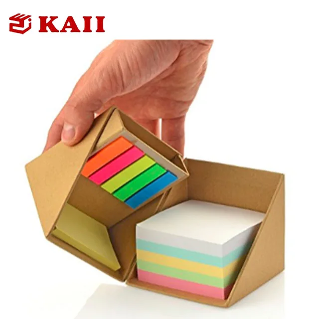 
Promotional Gifts Sticky Note Memo Cube in Kraft Paper Box with Pen Holder 