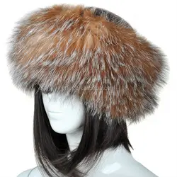 YR541 Genuine Crystal Luxury Fox Fur Hand knit Snood Scarf with Elastic