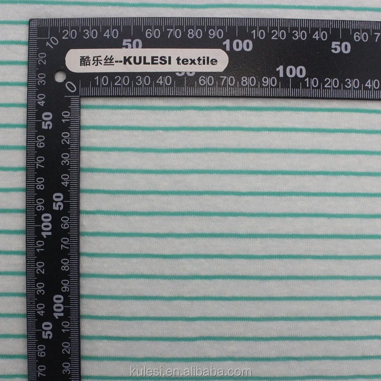
2020 New Arrival 32S Cotton Linen Stripe Single Jersey Knitted Fabric for T-shirt 
