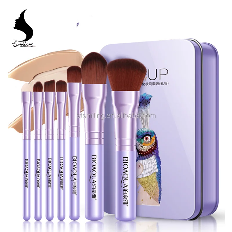 
7 Pieces Makeup Brush Kit Good Quality Powder Eyeshadow Contour Soft Hair Professional Make up Brushes Set Vegan Makeup Brushes 