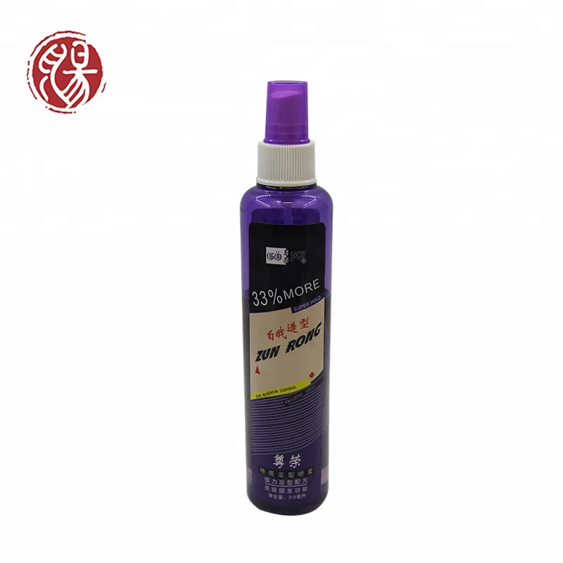 Wholesale salon professional private label hair styling spray natural herbal strong styling permanent glitter hair spray