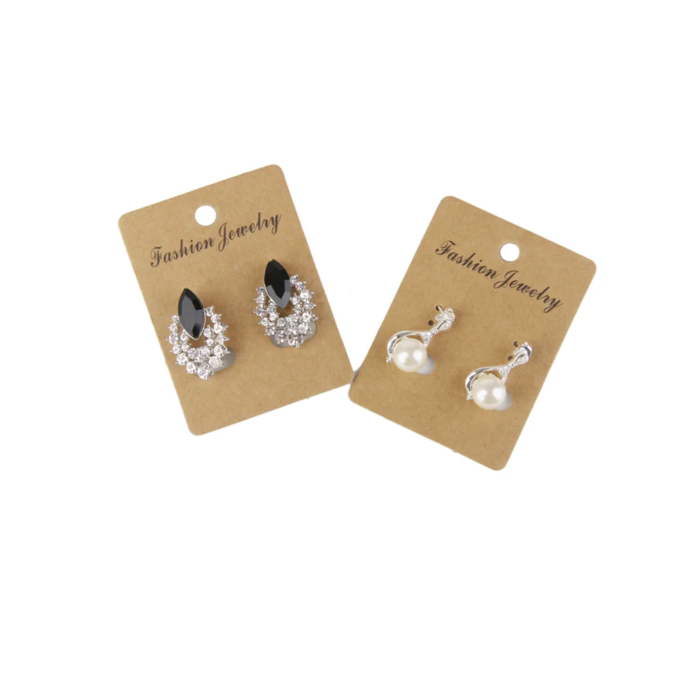 
Small kraft paper tag custom printing logo earrings cards display card wholesale 