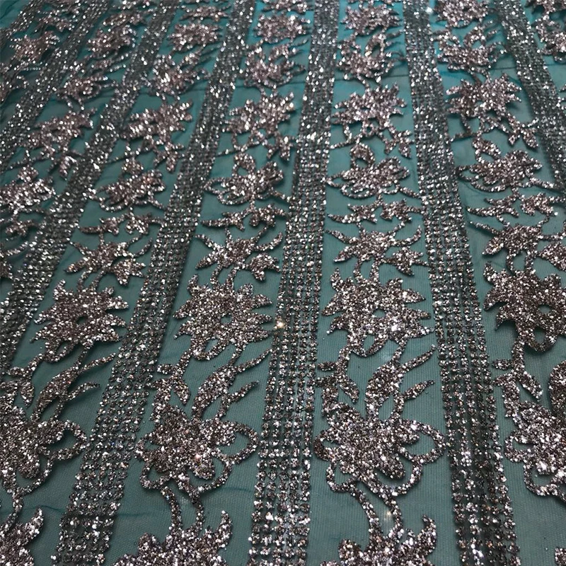 Оптовая продажа, французская кружевная ткань, золотой Блестящий тюль, ткань для вечернего платья