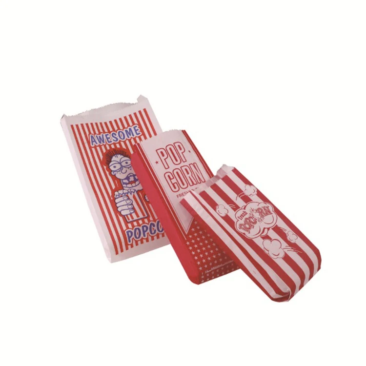 Various size fast shipping greaseproof square bottom food packing microwave popcorn paper bag