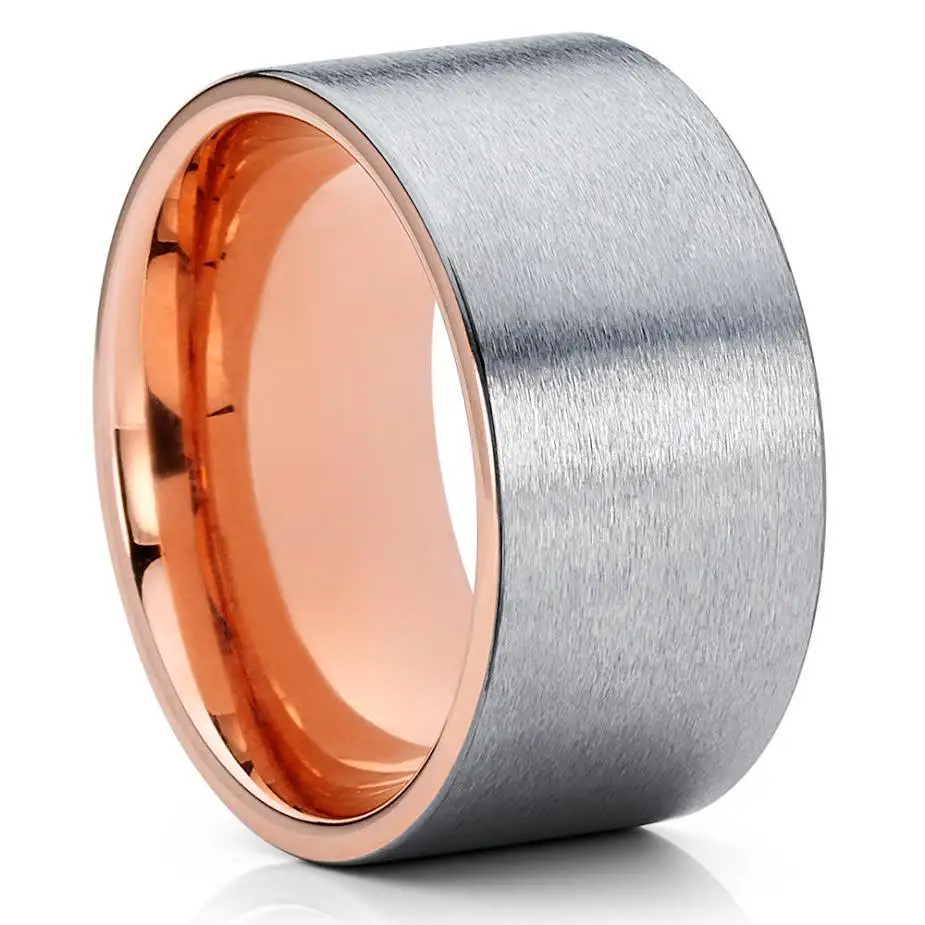 
12MM Width matte finished tungsten carbide rings for men 