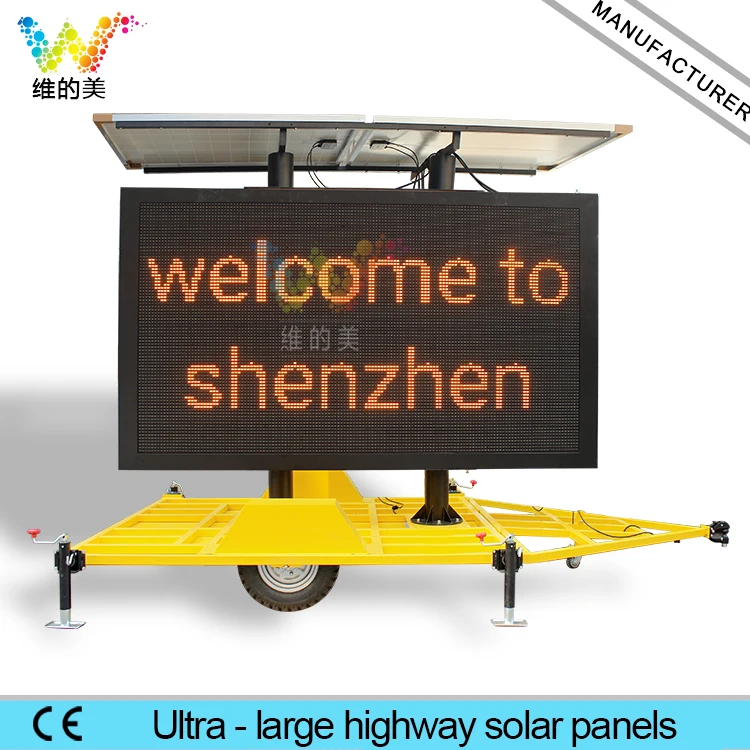 
Mobile Informative LED Solar Traffic Warning Signs Trailer Mounted led traffic display 
