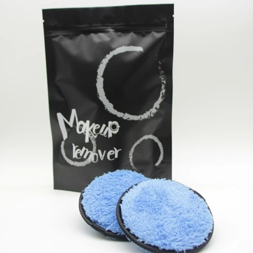 Черный хлопковый моющийся мешок для снятия макияжа