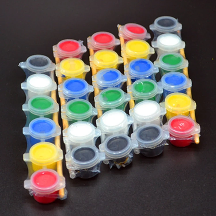 Wholesale non washable 6pcs Colors 3ml DIY Fabric Paint Set for Kids