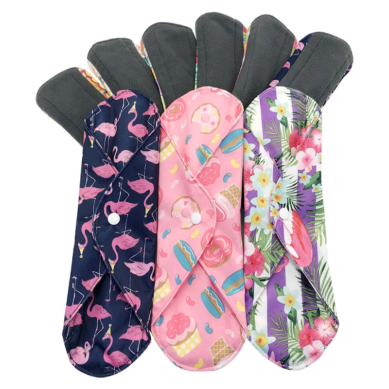 Charcoal Bamboo Reusable Woman Sanity Napkin Pads washable pads