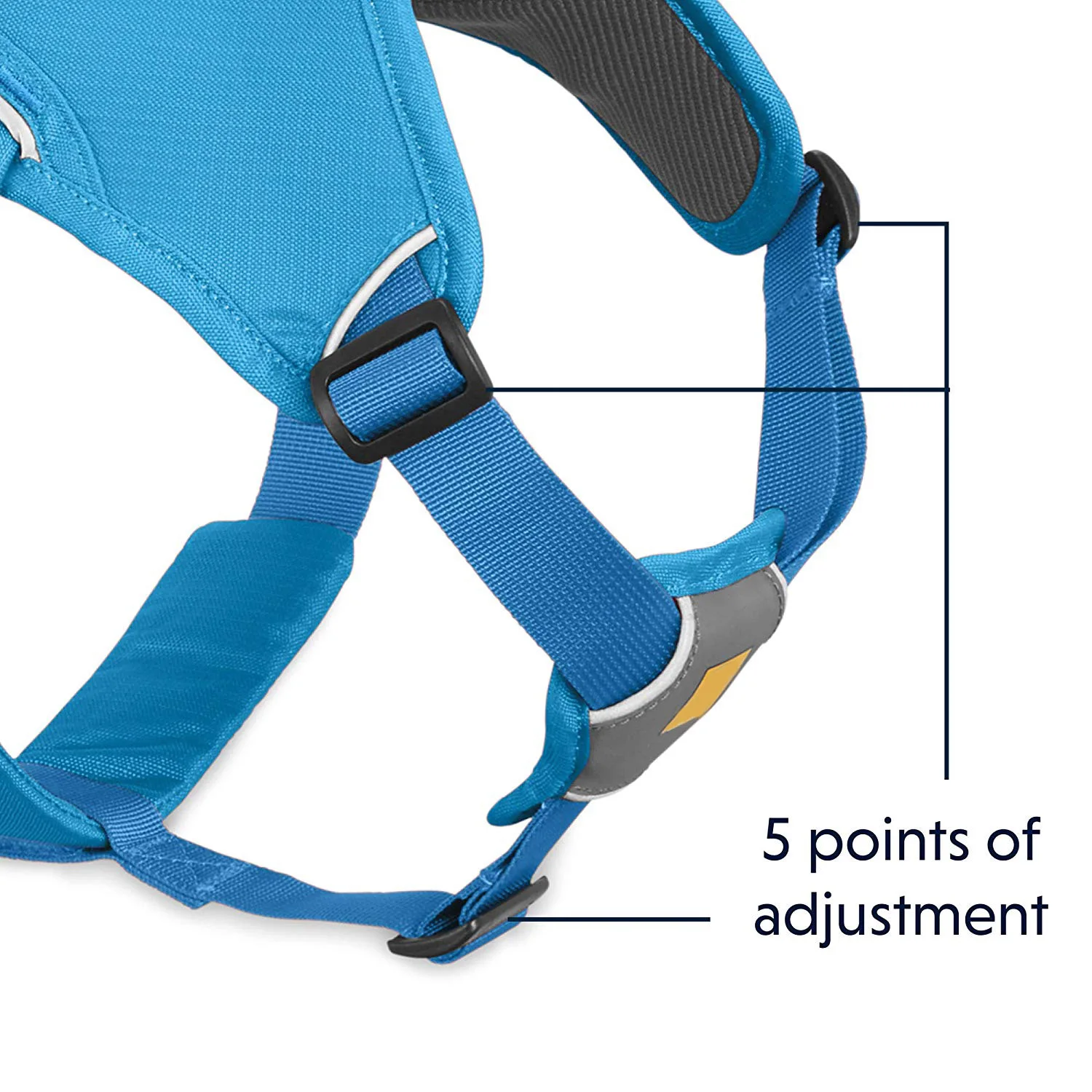 Adjustable Blue Nylon Service Lift Dog Harness with Foam Padded Handle for Working Dogs Handlers and Amputee Dogs