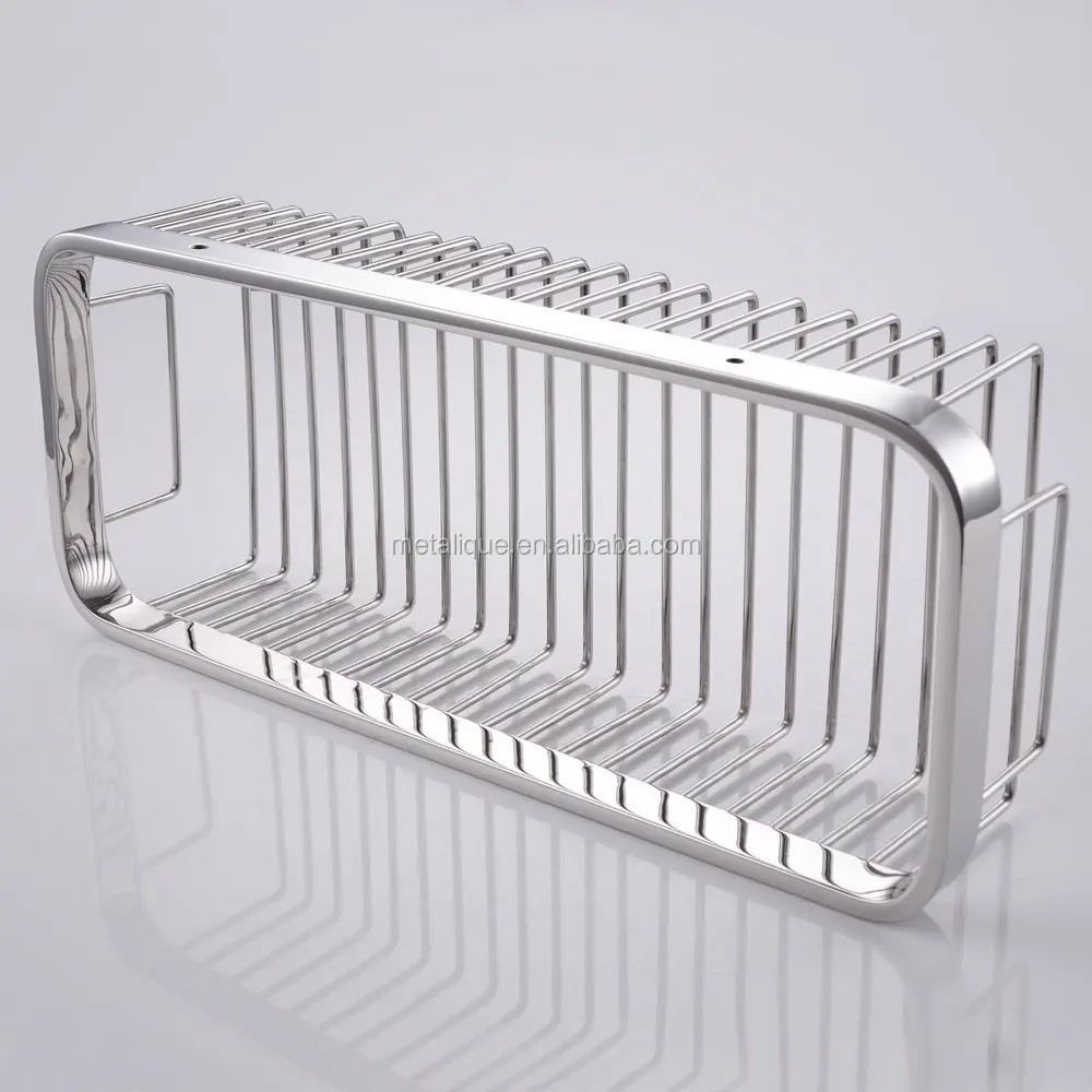 
Metalique 304 Stainless Steel Mirror Polished Shower Caddy Bathroom Shelf, Wall Mounted Rustproof Corner Basket 
