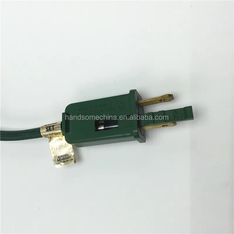 9 Outlet Green Christmas Tree Extension Power Cord With Switch