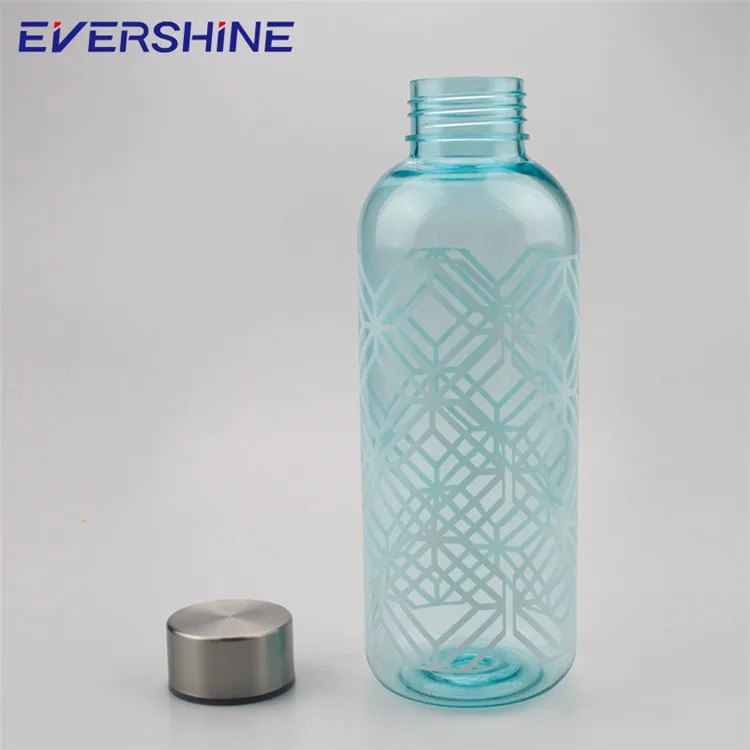 Wholesale 24oz AS transparent plastic transparent  sport water bottle with metal cap