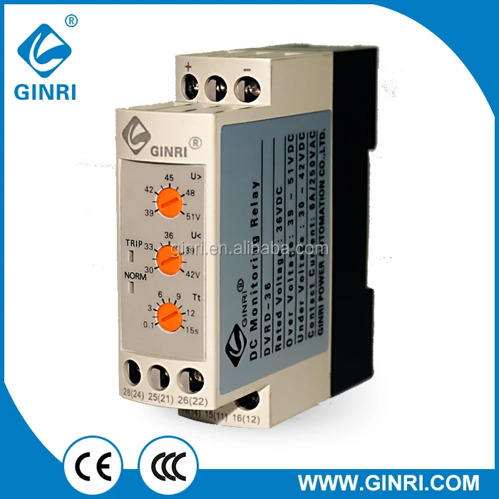 Реле GINRI DVRD-24 DC24V для контроля напряжения постоянного тока регулируемое время задержки реле перенапряжения и пониженного