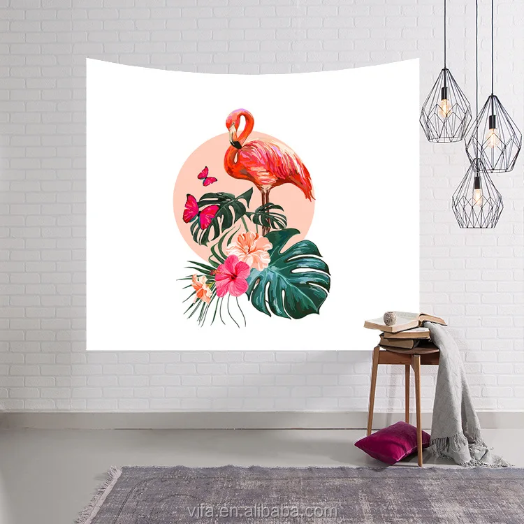 2017 3D Print Stylish Pattern Palm Leaves Flamingo Bedroom Living Room Wall Hanging Tapestry