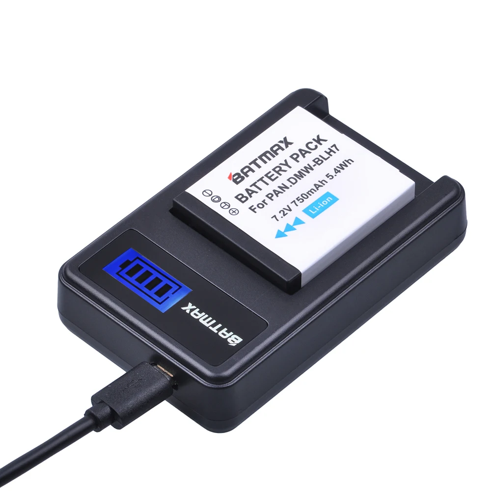 
New DMW-BLH7 DMW BLH7 DMW-BLH7PP DMW-BLH7E DMWBLH7 LCD USB charger for Panasonic Lumix DMC-GM5,DMC-GF7,DMC-GF8, GF9, LX10, LX15 