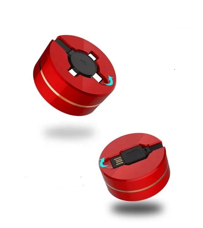 
Portable and Colorful Treasure Box Shape Retractable USB 3 in 1 Extension Data Charging Cable Micro USB Type C Cable 