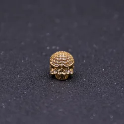 Newest unique brass CZ micro pave connector custom for jewelry making brass pave bead skull beads zircon metal beads