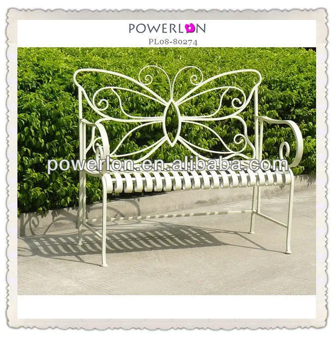 Home Hand Made Outdoor Foldable Home And Garden Leisure Furniture Metal White Bench
