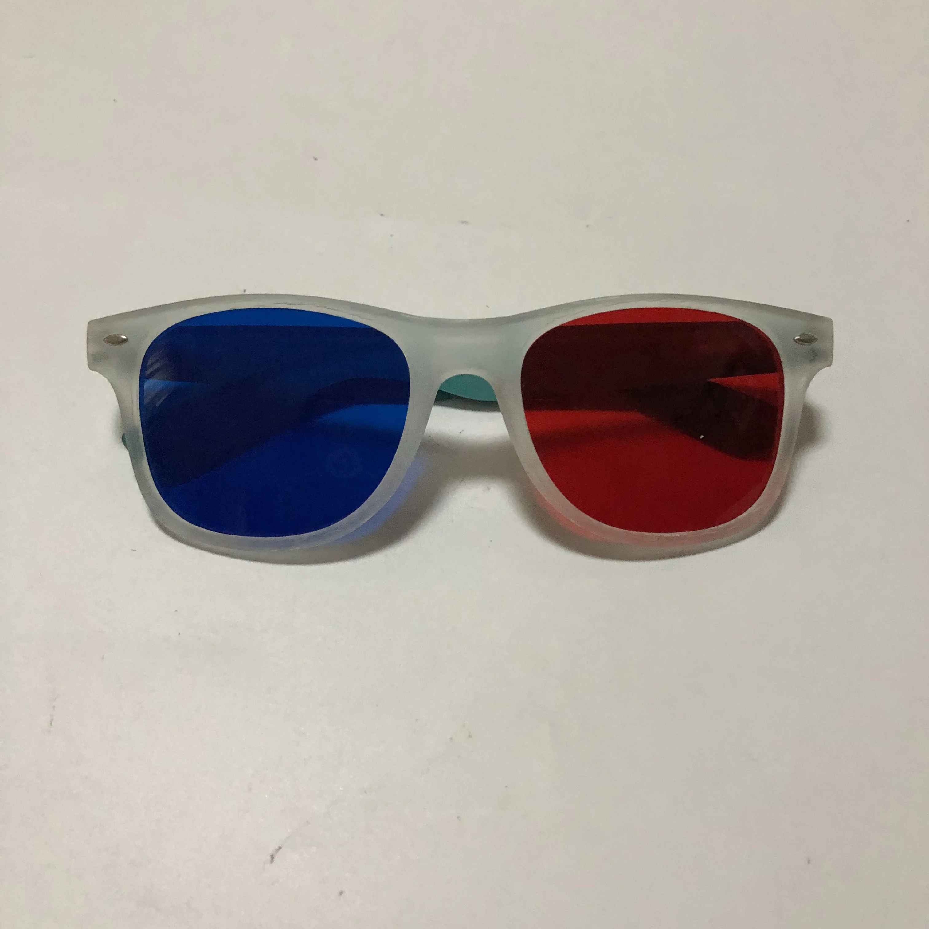 
Two color mixed popular promion gifts plastic red blue 3d glasses 