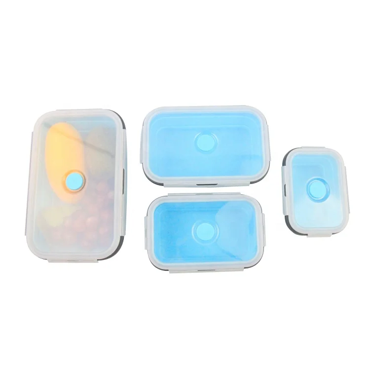 
Leakproof sealinglow airtight multipurpose BPA free rectangular box 4 Pack Silicone Bento Lunch Boxes, Insulated Food Containers Collapsible Silicone Food Storage Containers