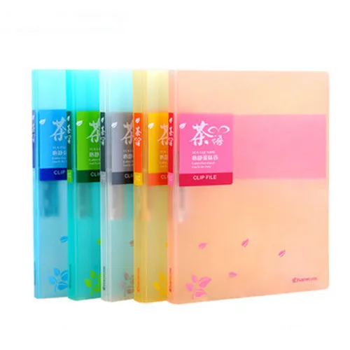 Candy Colors Transparent PP A4 Presentation Folder / Multifunction PP Folder Conference Single clip / Document organizer