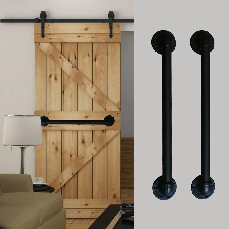 Carbon Steel Wooden Door Handle for industrial collection pipe handle black