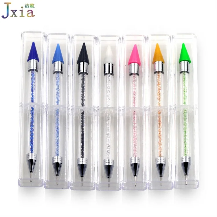 Jiexia Factory Direct Wholesale Dual End Wax Crystals Picker Pen Nail Art Dotting Rhinestone Pick Up Tool