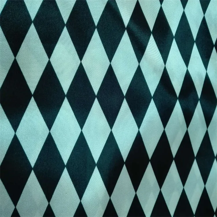 50D*75D poly diamond-type lattice printed satin fabric