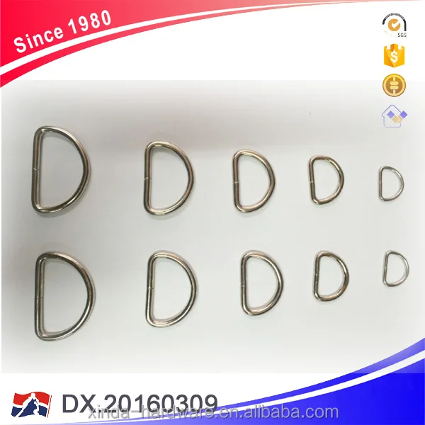 
Zinc Alloy Metal D Ring for Garment Bag and Shoes 